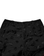 Dolce & Gabbana Black Logo Monogram Straight Pants