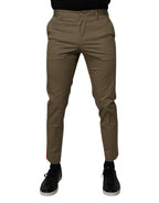 Dolce & Gabbana Dark Khaki Cotton Tapered Pants