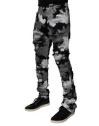 Dolce & Gabbana Multicolor Camouflage Tattered Skinny Denim Jeans