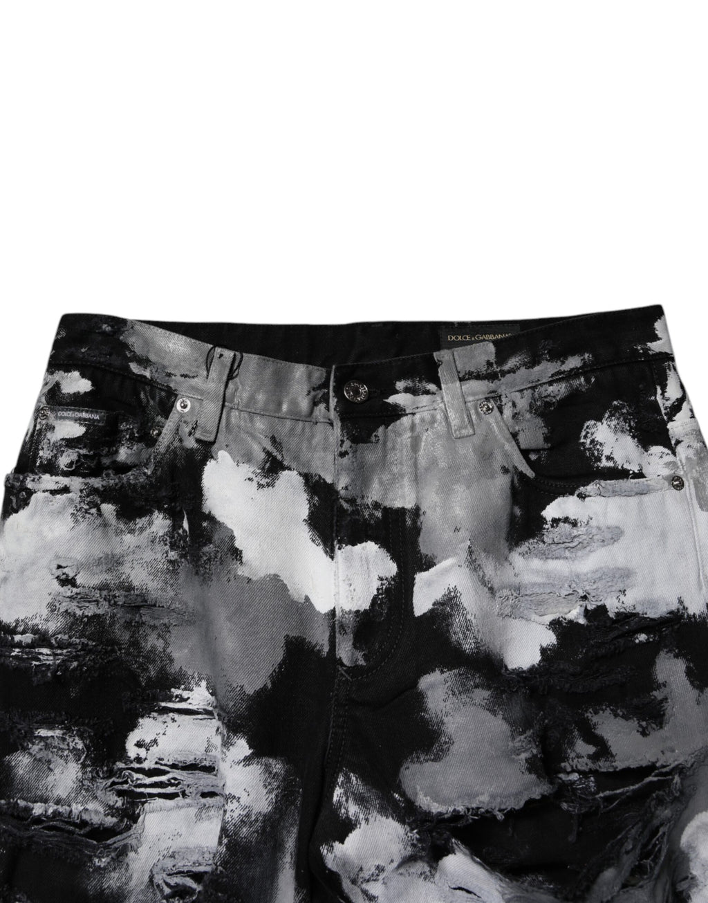 Dolce & Gabbana Multicolor Camouflage Tattered Skinny Denim Jeans