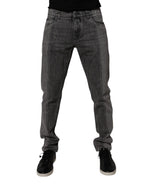 Dolce & Gabbana Two Tone Gray Cotton Denim Jeans