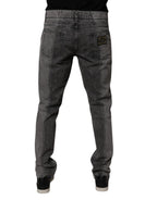 Dolce & Gabbana Two Tone Gray Cotton Denim Jeans