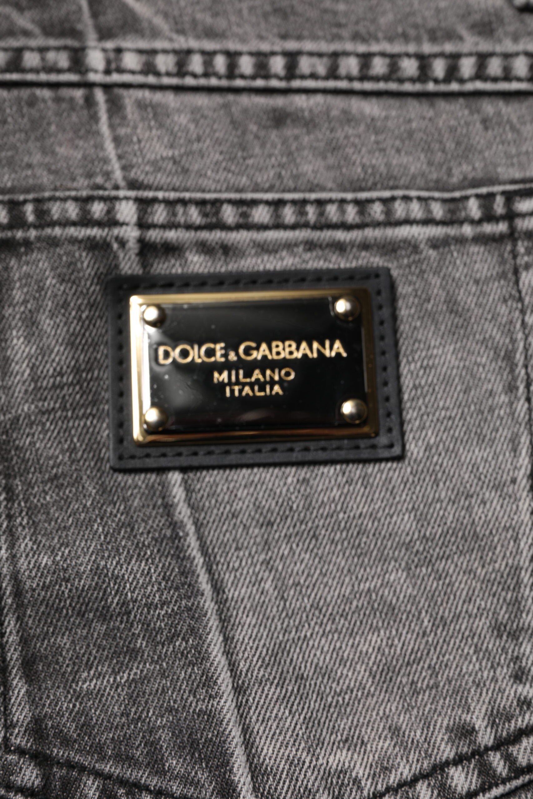 Dolce & Gabbana Two Tone Gray Cotton Denim Jeans