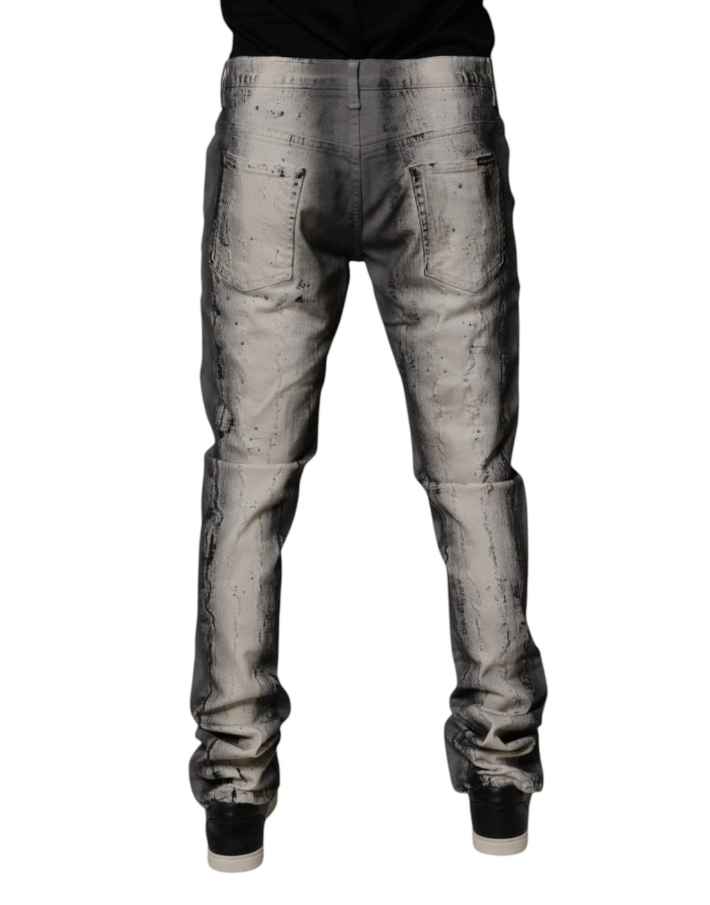 Dolce & Gabbana Gray Tie Dye Cotton Skinny Men Denim Jeans