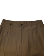 Dolce & Gabbana Brown Wool Straight Formal Dress Pants