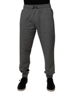 Dolce & Gabbana Gray Logo Cotton Jogger Men Sweatpants Pants
