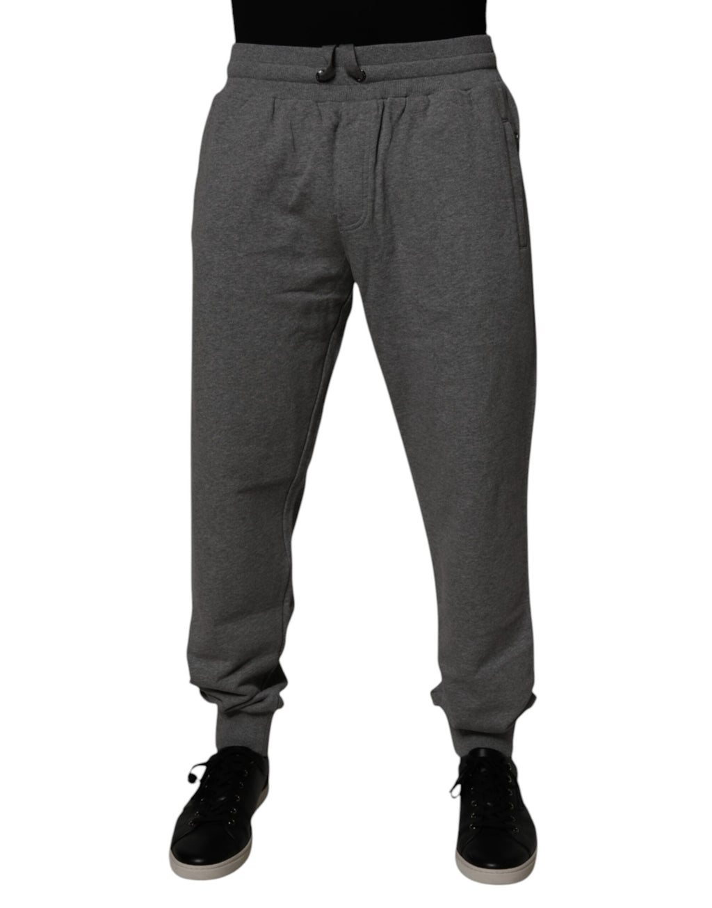 Dolce & Gabbana Gray Logo Cotton Jogger Men Sweatpants Pants