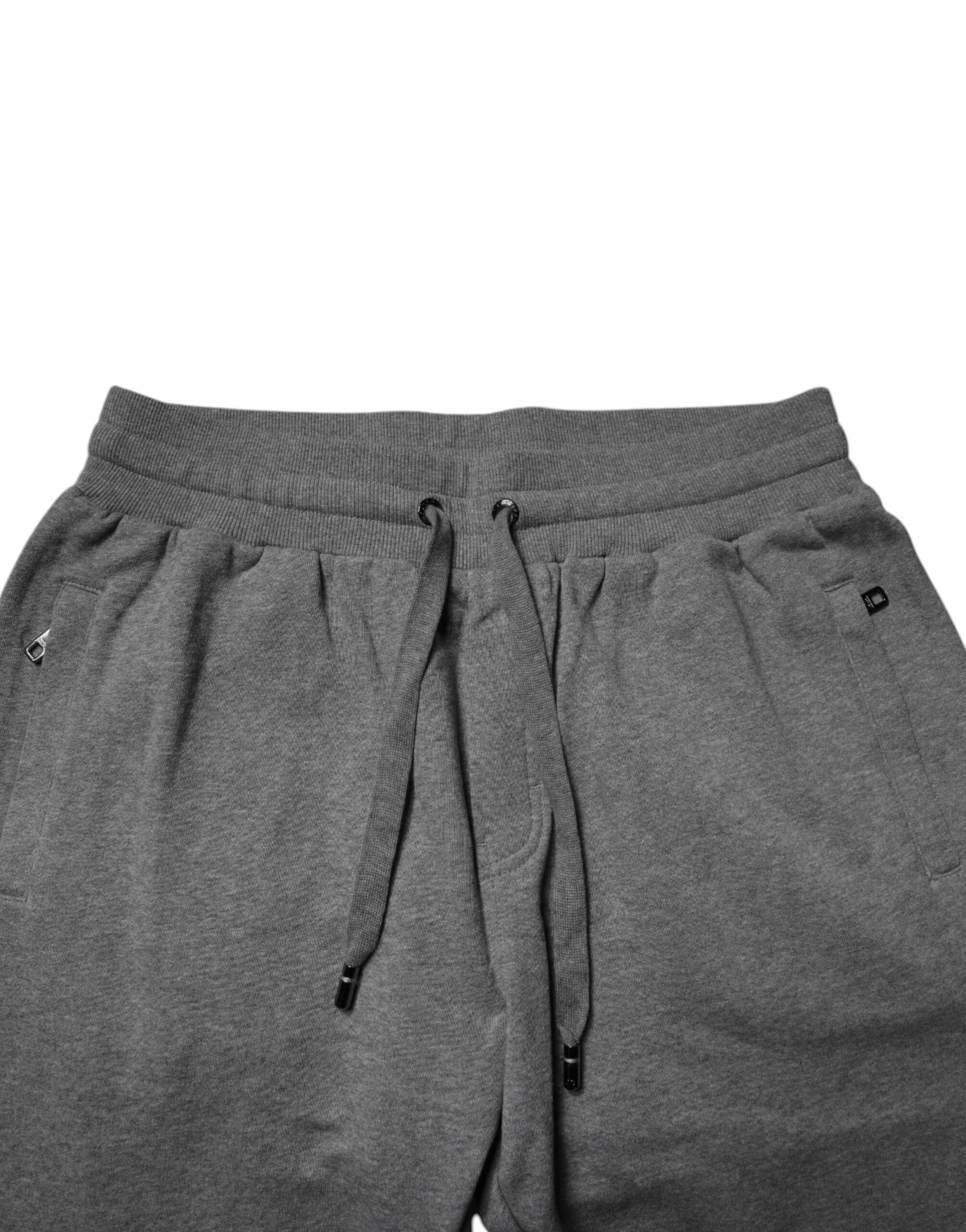Dolce & Gabbana Gray Logo Cotton Jogger Men Sweatpants Pants
