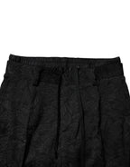 Dolce & Gabbana Black Brocade Polyester Skinny Dress Pants