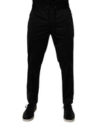 Dolce & Gabbana Black Polyester Men Jogger Sweatpants Pants