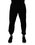 Dolce & Gabbana Black Cotton Men Jogger Sweatpants Pants