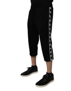 Dolce & Gabbana Black Cotton Blend Cropped Sweatpants Pants