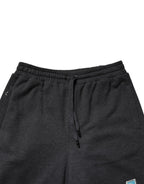 Dolce & Gabbana Dark Gray Cotton Layered Straight Sweatpants Pants