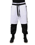 Dolce & Gabbana Black White Cotton Layered Sweatpants Pants