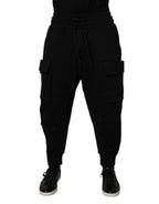 Dolce & Gabbana Black Cotton Men Cargo Jogger Sweatpants Pants