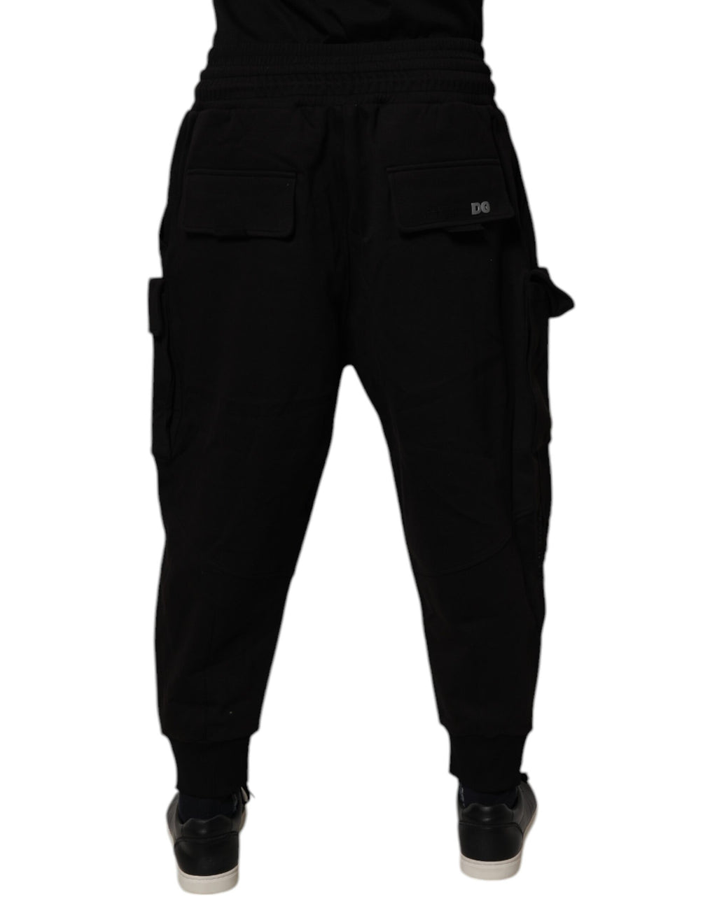 Dolce & Gabbana Black Cotton Men Cargo Jogger Sweatpants Pants