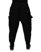 Dolce & Gabbana Black Cotton Men Cargo Jogger Sweatpants Pants