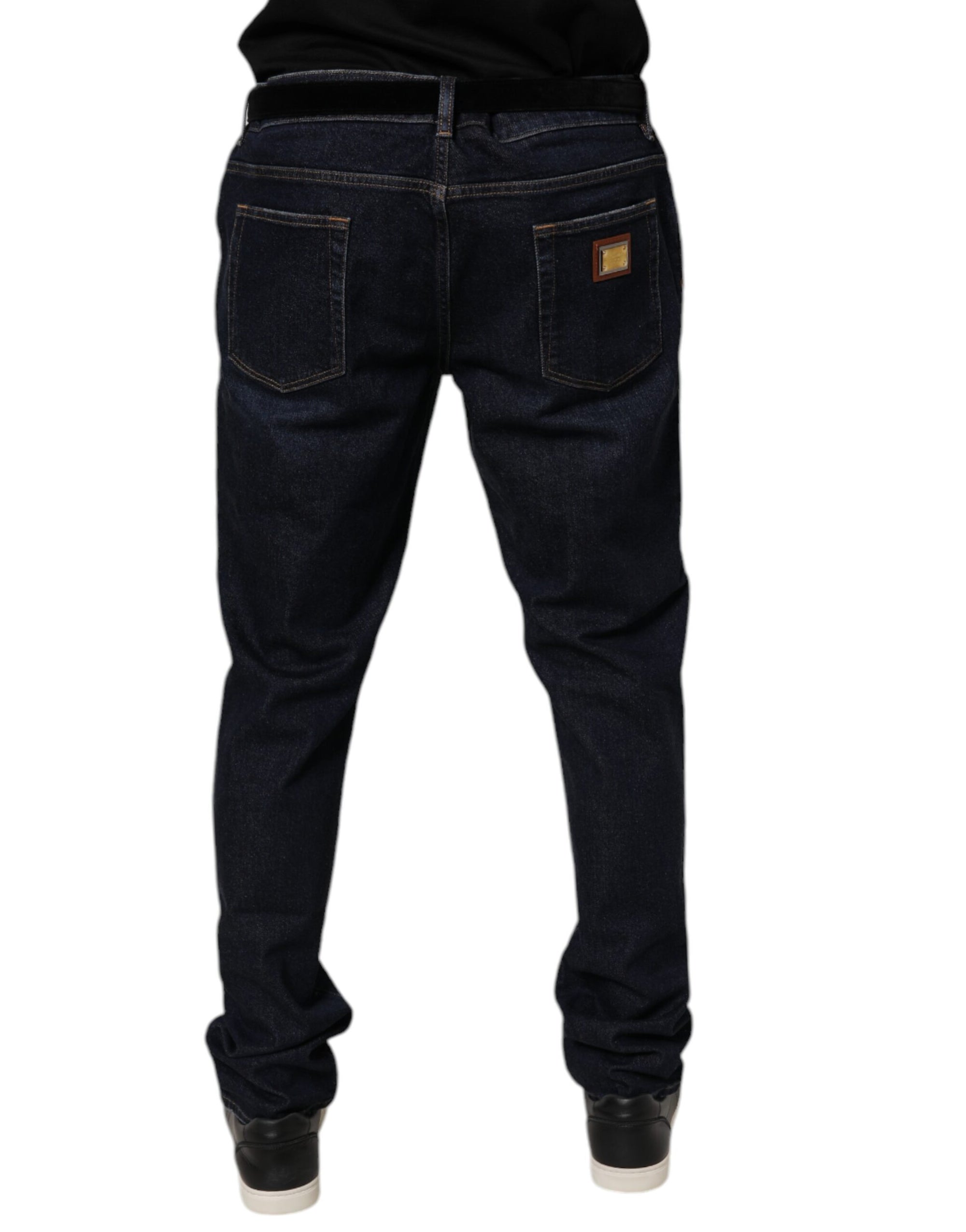 Dolce & Gabbana Dark Blue Cotton Stretch Skinny Denim Jeans