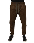 Dolce & Gabbana Brown Cotton Stretch Jogger Sweatpants Pants