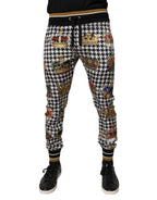 Dolce & Gabbana Multicolor Houndstooth Crown Men Sweatpants Pants