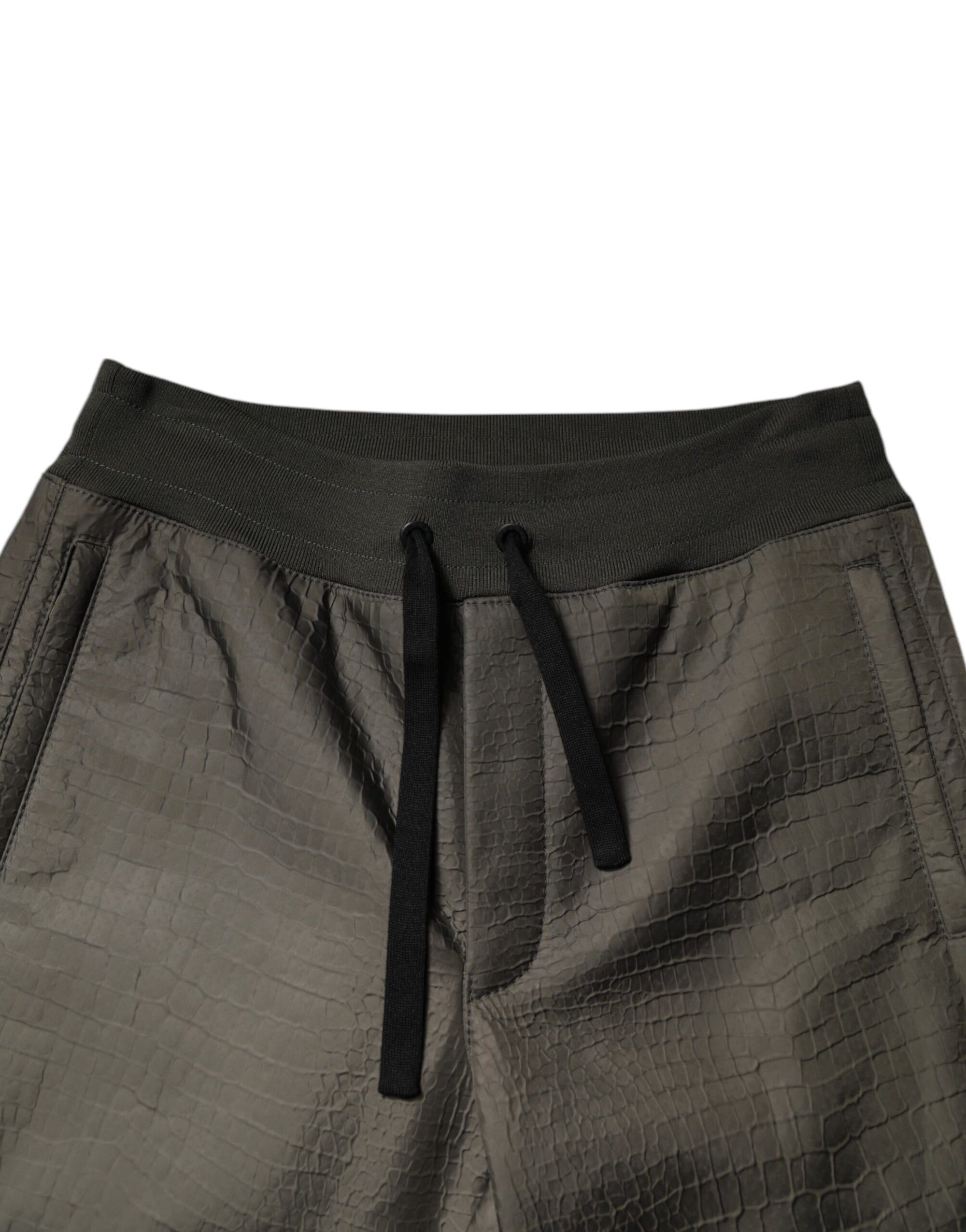 Dolce & Gabbana Brown Lambskin Leather Men Sweatpants Pants