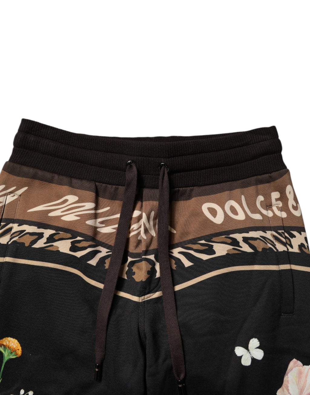 Dolce & Gabbana Black Floral Cotton Jogger Sweatpants Pants