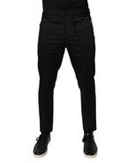 Dolce & Gabbana Dark Blue Cotton Men Jogger Sweatpants Pants