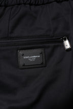 Dolce & Gabbana Dark Blue Cotton Men Jogger Sweatpants Pants