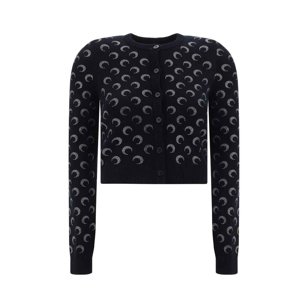 Marine Serre Black Viscose Cardigan