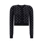 Marine Serre Black Viscose Cardigan