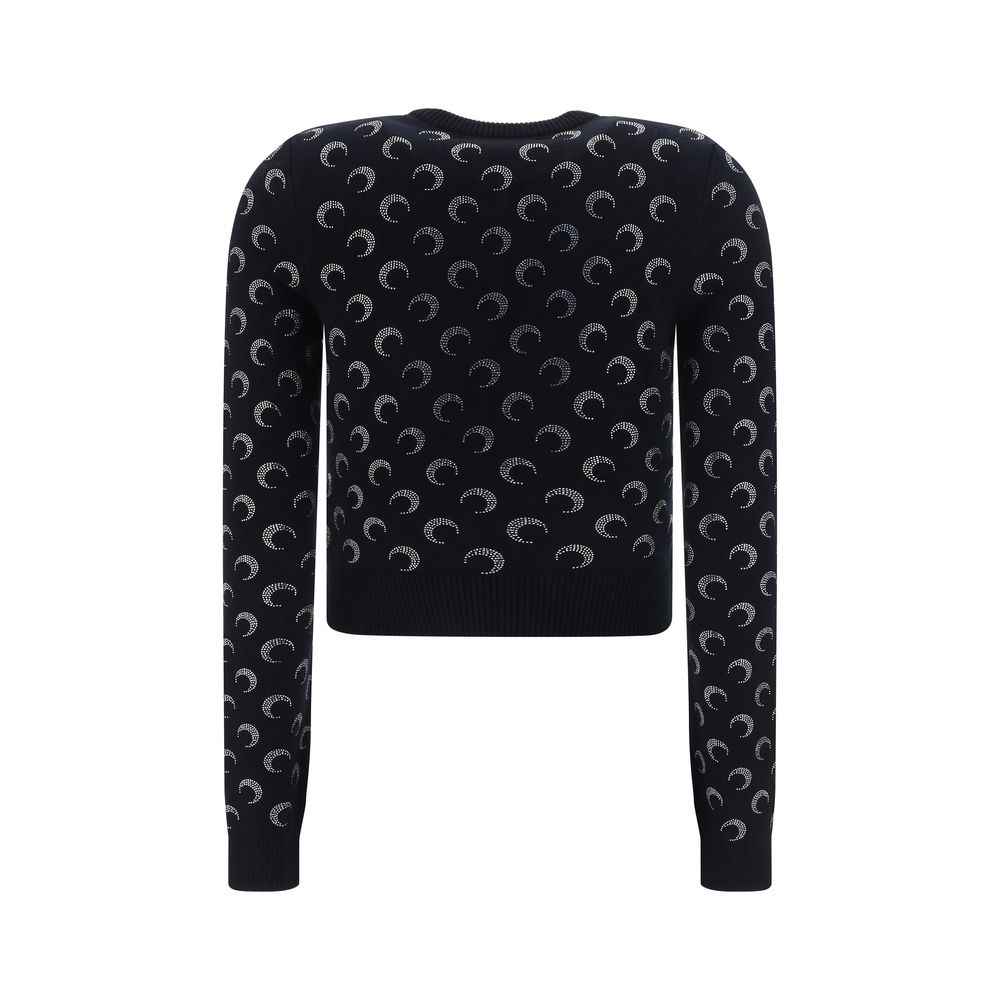 Marine Serre Black Viscose Cardigan