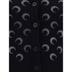 Marine Serre Black Viscose Cardigan