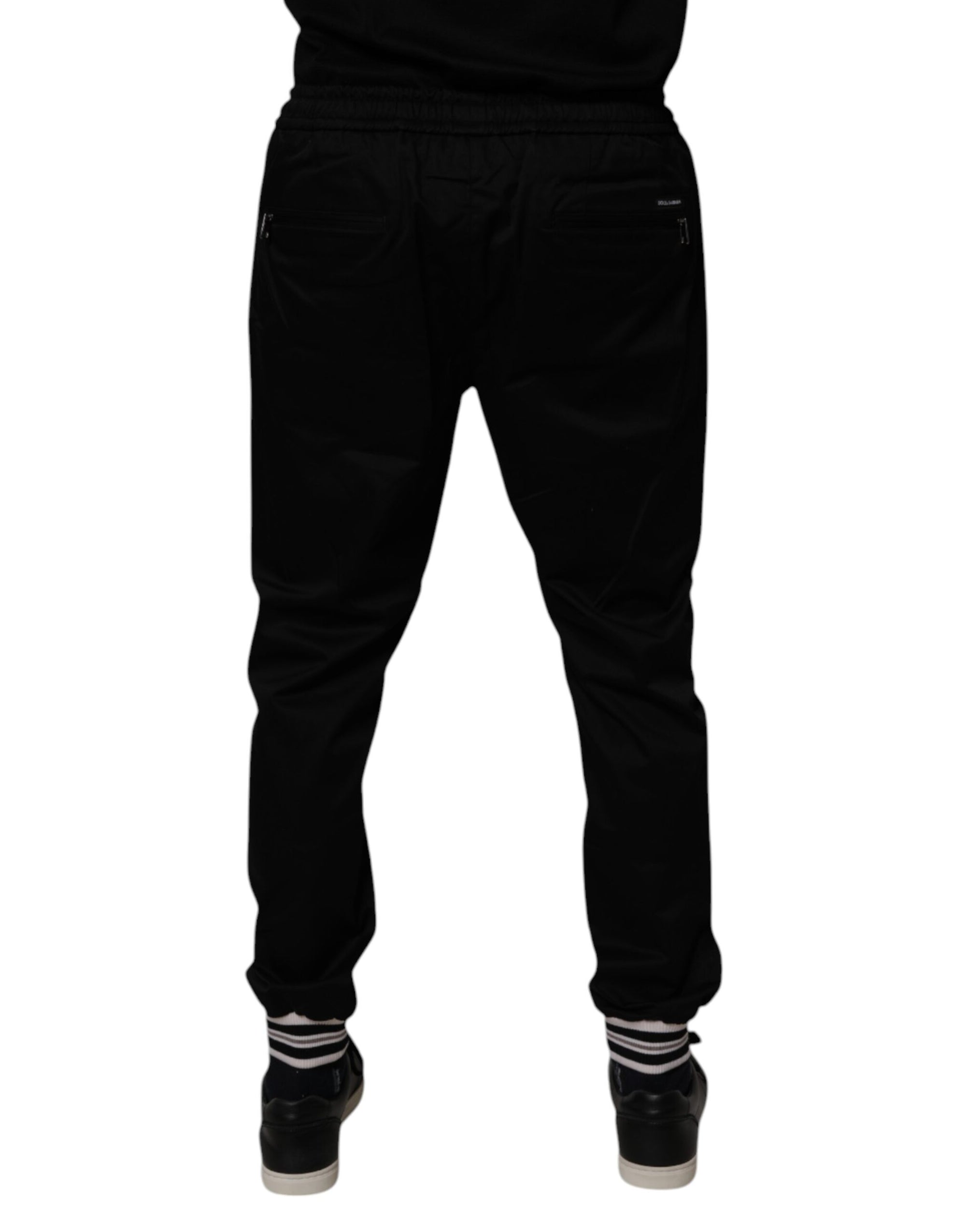 Dolce & Gabbana Black Cotton Stretch Jogger Sweatpants Pants
