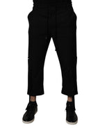 Dolce & Gabbana Black Polyester Men Cropped Pants