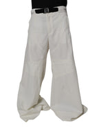 Dolce & Gabbana White Mid Waist Wide Leg Pants