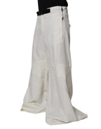 Dolce & Gabbana White Mid Waist Wide Leg Pants