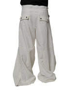 Dolce & Gabbana White Mid Waist Wide Leg Pants