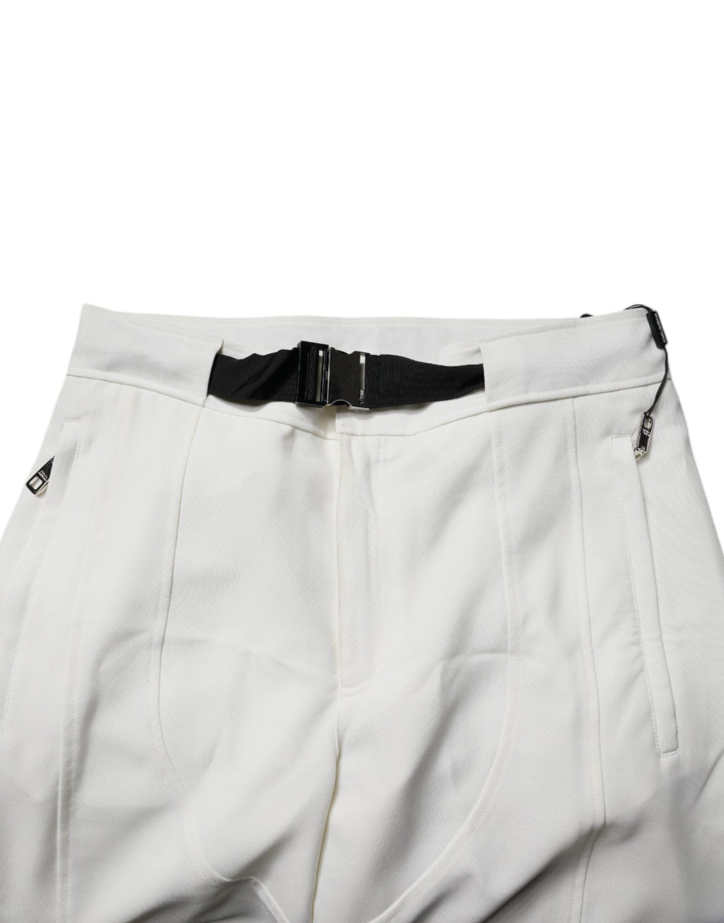 Dolce & Gabbana White Mid Waist Wide Leg Pants