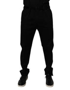 Dolce & Gabbana Black Cotton Men Skinny Dress Formal Pants
