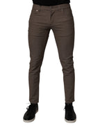Dolce & Gabbana Brown Cotton Stretch Chino Pants