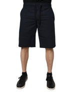 Dolce & Gabbana Dark Blue Cotton Bermuda Sweatshorts Shorts