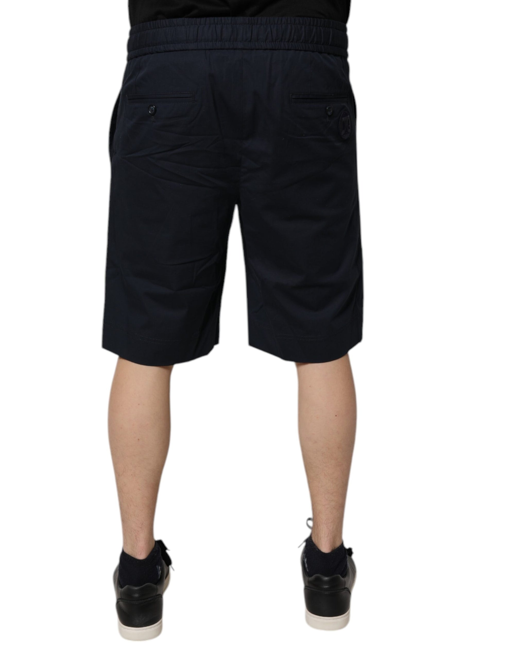 Dolce & Gabbana Dark Blue Cotton Bermuda Sweatshorts Shorts