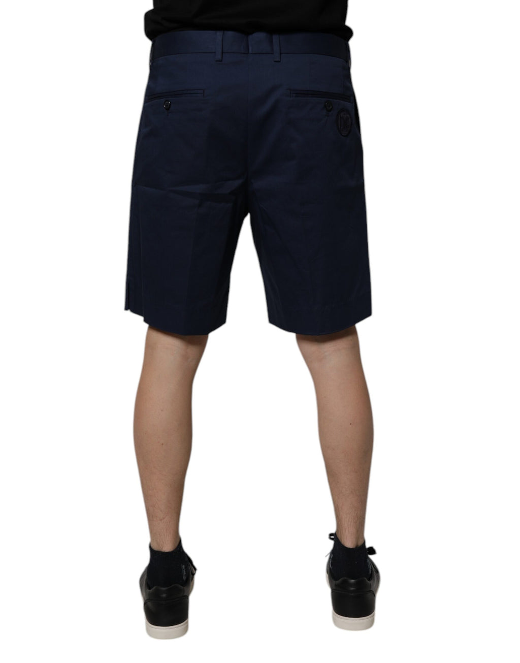 Dolce & Gabbana Dark Blue Cotton Mid Waist Men Bermuda Shorts