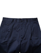 Dolce & Gabbana Dark Blue Cotton Mid Waist Men Bermuda Shorts