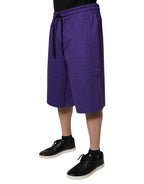 Dolce & Gabbana Purple Cotton Men Bermuda Sweatshorts Shorts
