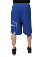 Dolce & Gabbana Blue Logo Cotton Bermuda Sweatshorts Shorts