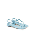 Miu Miu Blue Patent Leather Flip-Flop Sandals