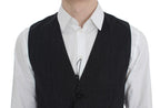 Dolce & Gabbana Gray Striped Formal Vest