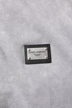 Dolce & Gabbana Gray Logo Plaque Cotton Men Polo Shirt T-shirt