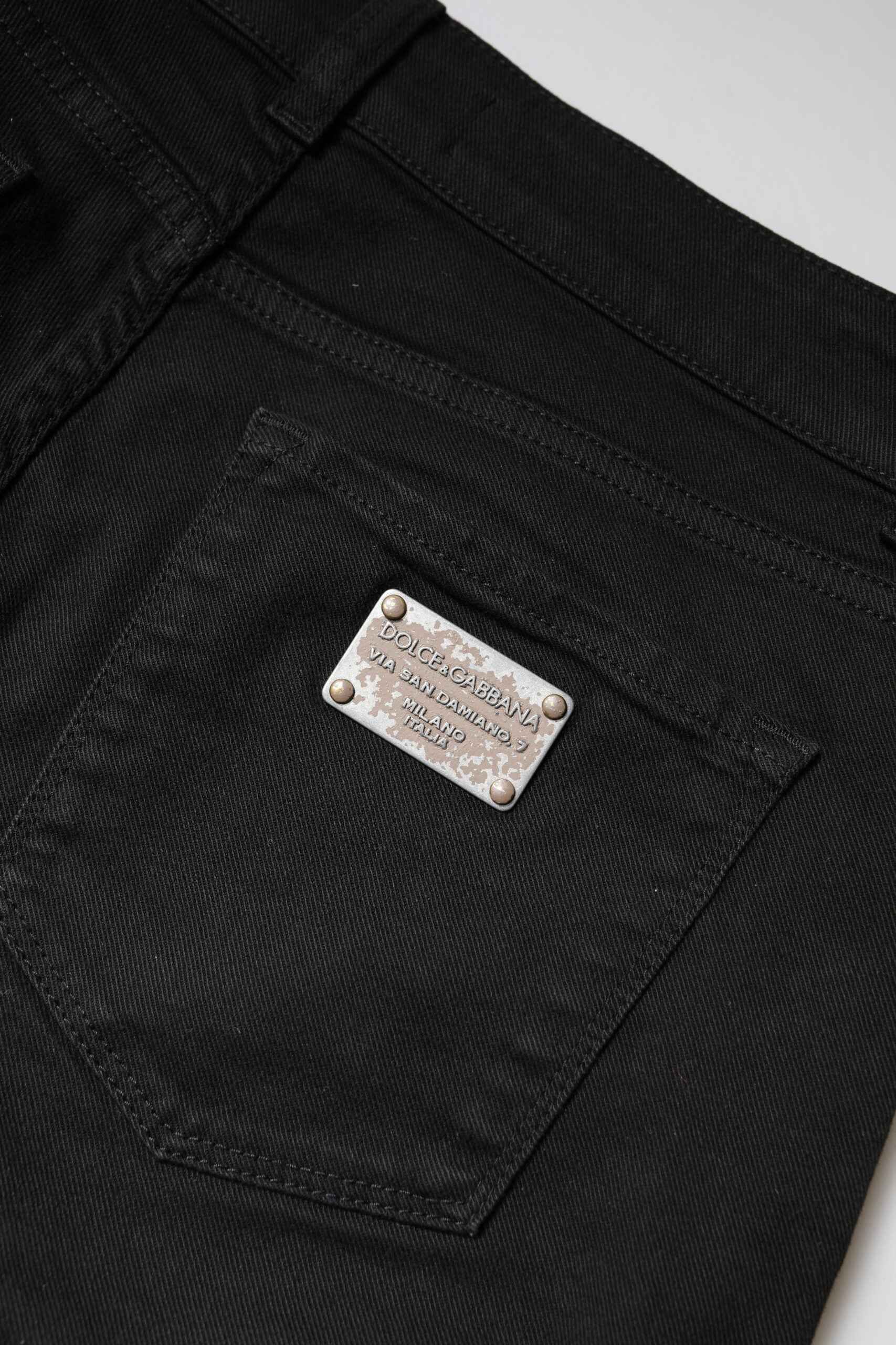 Dolce & Gabbana Black Cotton High Waist Skinny Denim Jeans